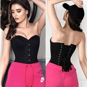 🖤 Classically Cotton EU Waist Trainer Corset – Black NWT